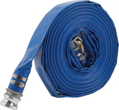 Obrázek produktu pro Plochá hadice z PVC, 51 mm x 1,35 mm x 30 m, vysokotlaká 6 bar, výstupní hadice k čerpadlu s přípojkou pro bazény