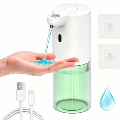 Produktbild von Automatischer Flüssigseifenspender mit Sensor Infrarot, 400ml, 4 einstellbare Stufen, Elektrischer Seifenspender,Type-C Aufladung, IPX5 Wasserdicht