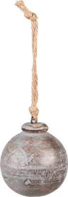 Produktbild von Clayre & Eef Weihnachtsanhänger Ø 8 cm Grau Braun Holz