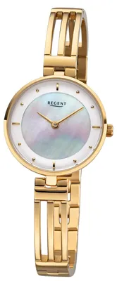 Imagen del producto de Reloj de pulsera de cuarzo, metal dorado, modelo F-1149, reloj de mujer, marca Regent, con pulsera de metal, modelo D3URF1149