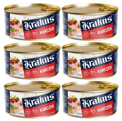 Produktbild von Krakus Schweinenacken Fleischkonserve 6x 300g - Frühstücksfleisch Schweine