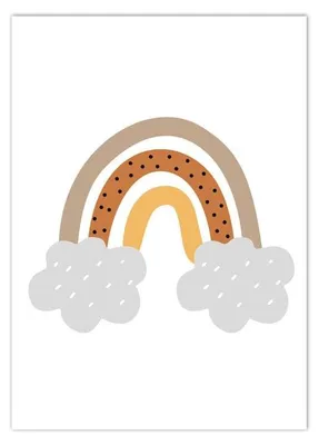 Produktbild von Poster Kinderzimmer Regenbogen Sonne Berge Kaktus Herz · Kinderzimmer Bilder · Wand Deko · Kunst Druck · Deko Print · ohne Rahmen · Motiv I · 50 × 70 cm