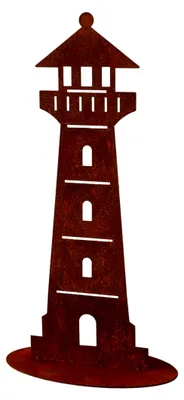 Produktbild von Edelrost Gartenfigur Leuchtturm - Dekoration für den Außenbereich 58cm