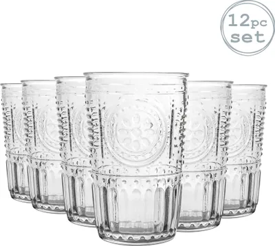 Produktbild von Bormioli Rocco Romantische Zerfurchter Tumbler Gläser Set - 305ml - Packung mit 12