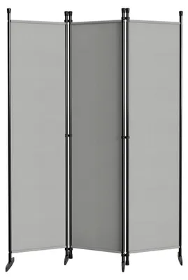 Produktbild von 3-teiliger Paravent Raumteiler 150x180 cm Hellgrau – Faltbarer Sichtschutz für Wohnzimmer, Schlafzimmer, Büro, Balkon – Trennwand