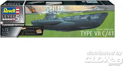 Produktbild von Revell 05163 Type VII C/41 Bausatz Uboot Modell 1:72 in