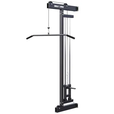 Immagine prodotto di GORILLA SPORTS® Torre di trazione a cavo - per il montaggio a parete, con cavo di trazione, barra di trazione e 2 blocchi a molla, capacità di carico fino a 300 kg, nero - Torre di trazione a cavo, stazione di trazione a cavo, macchina per trazione a cavo