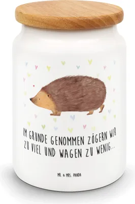 Produktbild von Mr. & Mrs. Panda Aromadose Igel Herzen - Weiß - Geschenk, Vertrauen, Kaffeedose, Frischhaltedose, Aufbewahrungsdose, Dose, Liebe, Kuss, Herz, Teedose, Vorratsbehälter