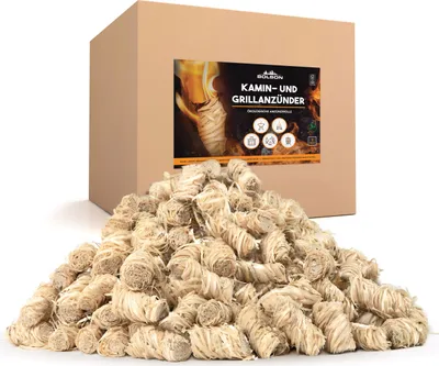 Produktbild von Grill- & Kaminanzünder aus Holz und Wachs, 1 kg, reines Naturprodukt, geruchsneutral, ohne Chemie