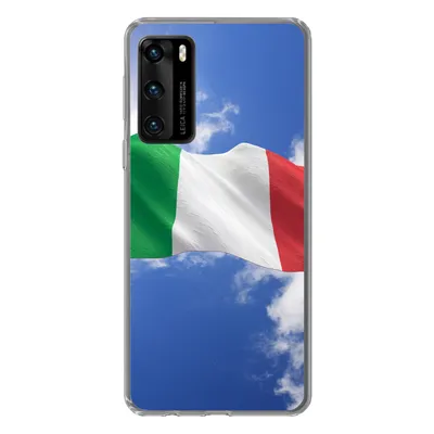Produktbild von MuchoWow® Handyhülle Schutzhülle Hülle für Huawei P40 Die Flagge Italiens weht am Himmel Silikon Softcase Handy Hülle - Handytasche