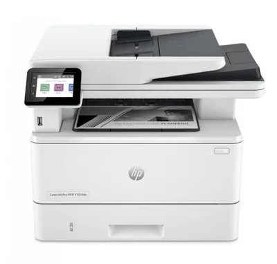 Obrázek produktu pro HP LaserJet Pro 4102fdn Multifunction Černobílé zpracování Tiskárna, Pouze ethernet; Kopírka, skener, Laser, Černobílý tisk, 1200 x 1200 DPI, Černobílé kopírování, A4, Bílá