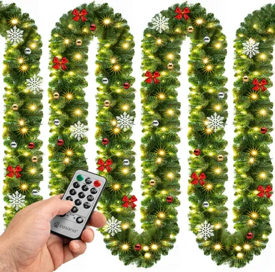 Image de CASARIA® Guirlande de Noël lumineuse avec déco 5m 80 LED Sapin artificiel Télécommande incluse Décoration de noël