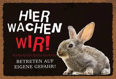 Produktbild von vianmo Holzschild 12x18 cm Tiere Hase hier wachen wir