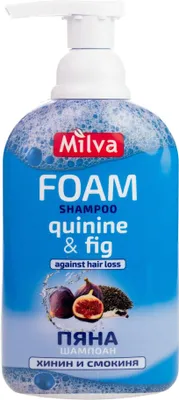 Obrázek produktu pro Šampon Milva Chinin und Feige, pěnový, posilující péče pro slabé vlasy, které jsou náchylné k lámání, objem 300 ml