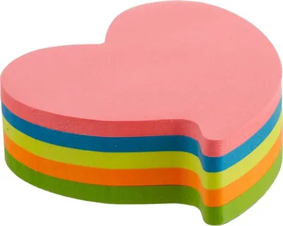 Image de Kores bloc-notes repositionnables "Coeur", 250 feuilles, 5 couleurs
