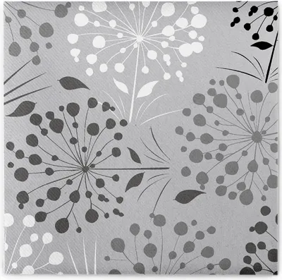 Produktbild von Sovie HOME Serviette Erna in Grau aus Linclass® Airlaid 40 x 40 cm, 12 Stück - Floral Blütendesign