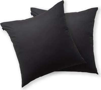 Produktbild von Brielle 2er Set 100% Baumwolle Kissenbezug mit verdecktem Reißverschluss 80 x 80 cm Dunkelgrau