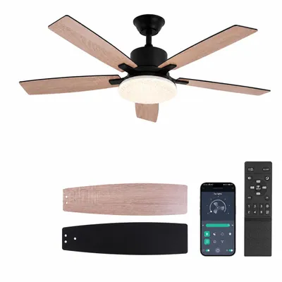 Produktbild von 132cm Deckenventilator mit Beleuchtung und Fernbedienung DC Motor 3000K-6500K Dimmbar 6 Windgeschwindigkeit APP-Steuerung