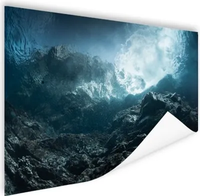 Produktbild von MuchoWow® Poster Dunkle Felsen unter Wasser 60x40 cm - Schlafzimmerdekoration