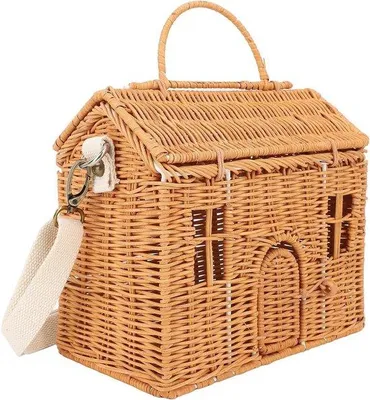 Produktbild von Famanu Rattan Tasche Hausform - Handgewebt, Multifunktional