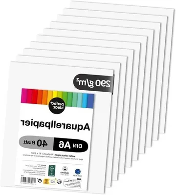 Image de Papier aquarelle 40 feuilles, , format DIN A6, 290 g, blanc