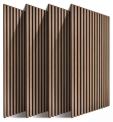 Obrázek produktu pro Akustické panely Relaxdays, sada 4 ks, 120 x 60 cm, zvuková izolace a obklad stěn, dubová dýha, nástěnné panely, přírodní