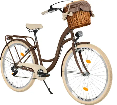 Produktbild von Milord Komfort Fahrrad Mit Weidenkorb Damenfahrrad Hollandrad, 28 Zoll, Braun, 7-Gang