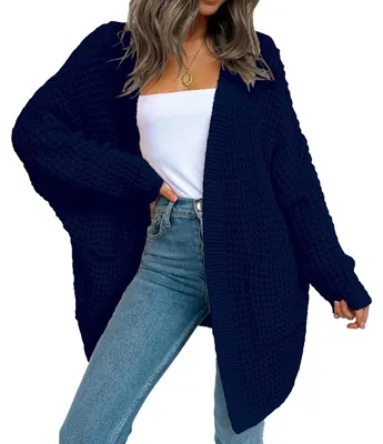 Productafbeelding van Casual Open Gehaakte Cardigan voor Dames met Zakken