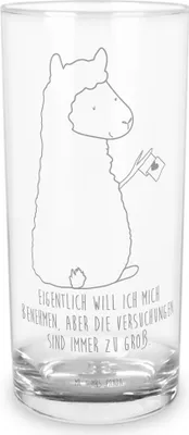 Produktbild von Mr. & Mrs. Panda Cocktailglas Alpaka Fahne 200 ml - Transparent - Geschenk, Glas, Liebe, Trinkglas, Alpakas, Longdrinkglas, Lamas, Wasserglas, Lama, Tumbler