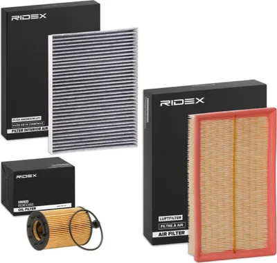Produktbild von RIDEX Filterset Inspektionspaket Filtersatz für VW Transporter V Bus (7HB, 7HJ, 7EB, 7EJ, 7EF, 7EG, 7HF, 7EC) Multivan V Transporter V Kastenwagen