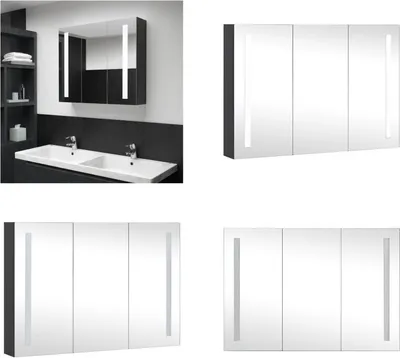 Produktbild von vidaXL LED Spiegelschrank fürs Bad 89x14x62 cm - Badezimmerschrank - Badezimmerschränke - Spiegelschrank - Spiegelschränke