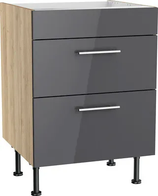 Produktbild von Optifit Kochfeldumbauschrank Jonte984 BxTxH 60 x 58,4 x 87 cm anthrazit glänzend zerlegt KFJO UC636-8E+