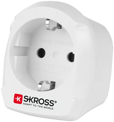 Obrázok produktu pre SKROSS 73640 Country adapter Europe to UK, UK plug, white - vhodný pre všetky uzemnené a neuzemnené zariadenia (2- a 3-pólové)
