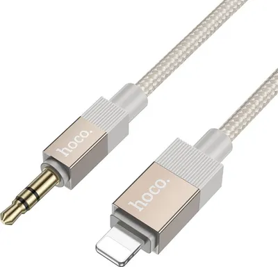 Image de Câble AUX Jack 3,5 mm (mâle) vers Lightning (mâle) Hoco 1 m UPA32A or