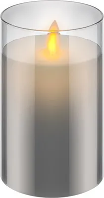 Produktbild von Goobay LED-Echtwachs-Kerze 12.5cm grau 1x warmweiß