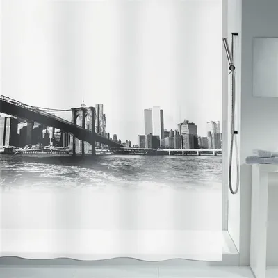 Produktbild von Spirella Anti-Schimmel Duschvorhang - Anti-Bakteriell, waschbar, wasserdicht - PEVA, New York 180x200cm Weiß