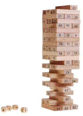 Obrázok produktu pre Rodinná arkádová hra Jenga pre dospelých a deti od 3 rokov. Drevená veža z kociek