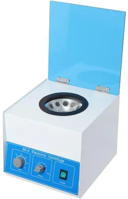 Immagine prodotto di Centrifuga da laboratorio – Centrifuga elettrica da banco – Professionale – Blu/Bianco – Acciaio freddo laminato – 28,5 x 30,5 x 24 cm – 12 adattatori da 20 ml – Velocità regolabile da 0 a 4000 giri/min – Timer da 0 a 60 minuti – Interruttore di sicurezza