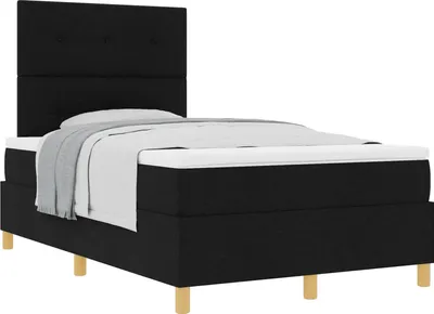 Immagine prodotto di vidaXL Letto a molle con materasso nero 120 x 190 cm in tessuto