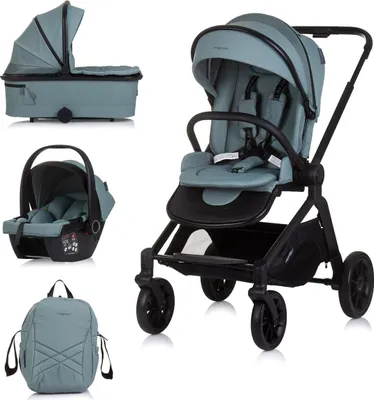 Produktbild von Chipolino Kombikinderwagen Magnum 3 in 1 Babywanne Sportsitz i-Size Babyschale grün