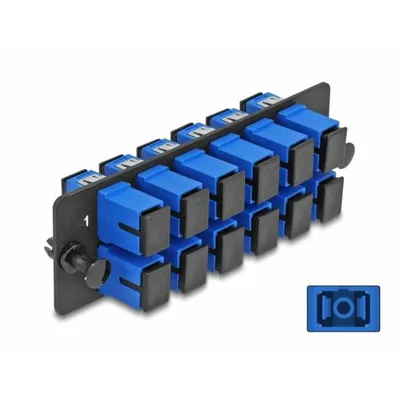 Produktbild von Delock LWL Adapter Panel SC Simplex UPC 12 Port blau