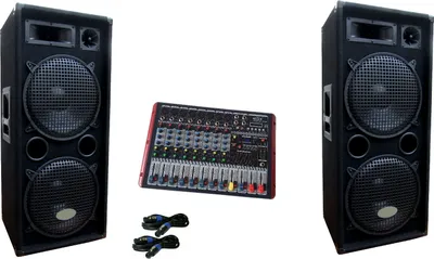 Produktbild von PA Party DJ Disco Set 3 Wege Lautsprecher 8 Kanal Powermixer 3400 Watt