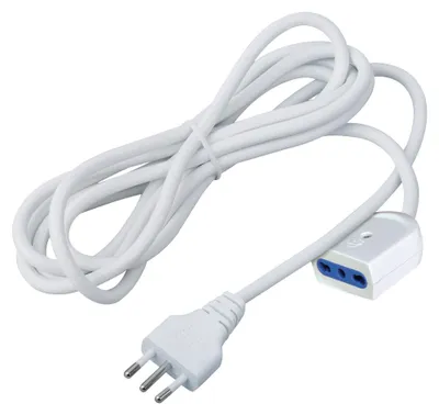 Zdjęcie produktu dla Alcapower Przedłużacz elektryczny 16A 250V, kabel 5m, wtyczka 16A, gniazdo 10/16A, do domu i biura, biały
