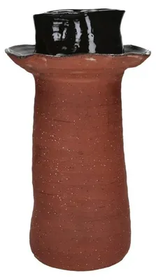 Imagen del producto de Jarrón Pomax Batu de terracota, color marrón, diámetro 20 cm, altura 36,5 cm