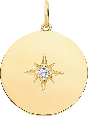 Produktbild von Edler 9 Karat (375) Gold Damen - Anhänger mit Zirkonia - 18mm*14mm; TRS28255