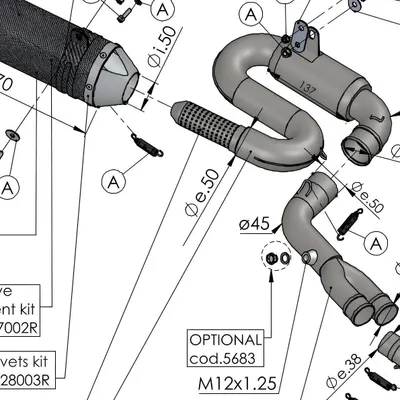 Obrázok produktu pre Výfukové potrubie LeoVince, spojovacia rúra, OEM 3014349203R, pre Yamaha Tracer 700