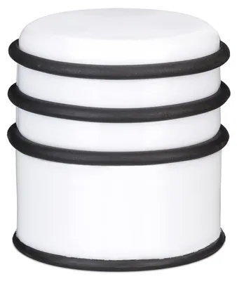 Productafbeelding van Deurstopper deurbuffer - Zwaar 800 g - Rubberen ringen - Diameter 7 cm - Handig bij tocht - Wit