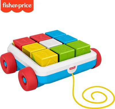 Image de Chariot de construction Fisher-Price, jouet pour bébé, jeu d'assemblage, briques, jeu de tri
