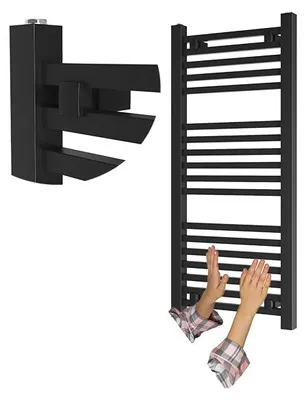 Immagine prodotto di Granitan - Termoarredo bagno - Scaldasalviette 100x45 cm - Radiatore nero - portasciugamani - BERGEN