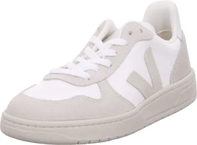 Produktbild von Veja V 10 B Mesh Frauen Schnürung Recycelte Masche Turnschuhe Weiß Grau – 4 Großbritannien - 37 EU - 6 US / Weiß grau